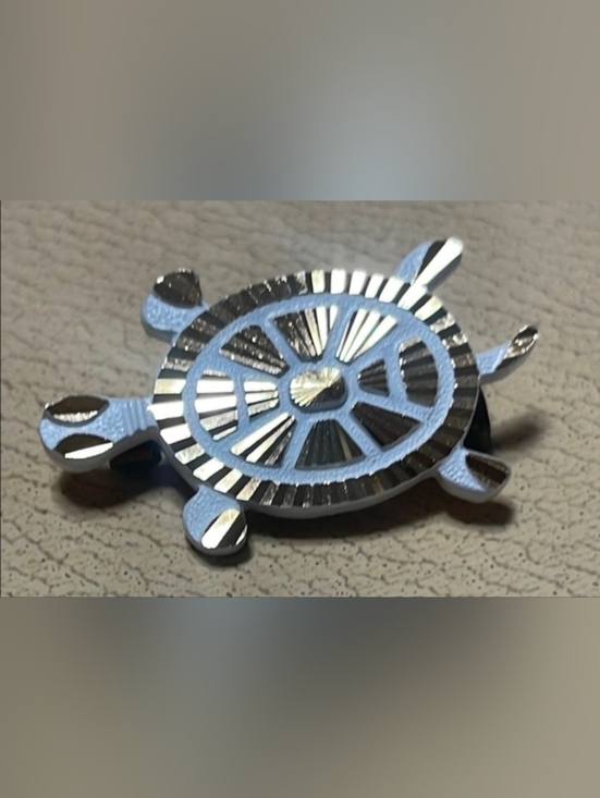W. Germany Jewelry - W Germany Vintage 50s Textured Gold Foil White Turtle Brooch Pin